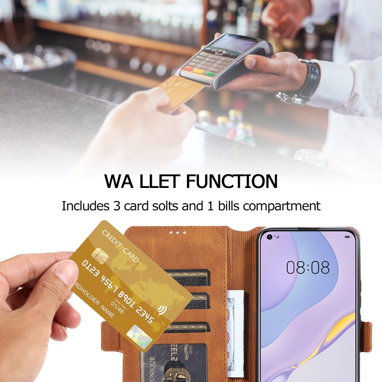 For Huawei nova 7 5G Retro Magnetic Closing Clasp Horizontal Flip Leather Case with Holder & Card Slots & Photo Frame & Wallet