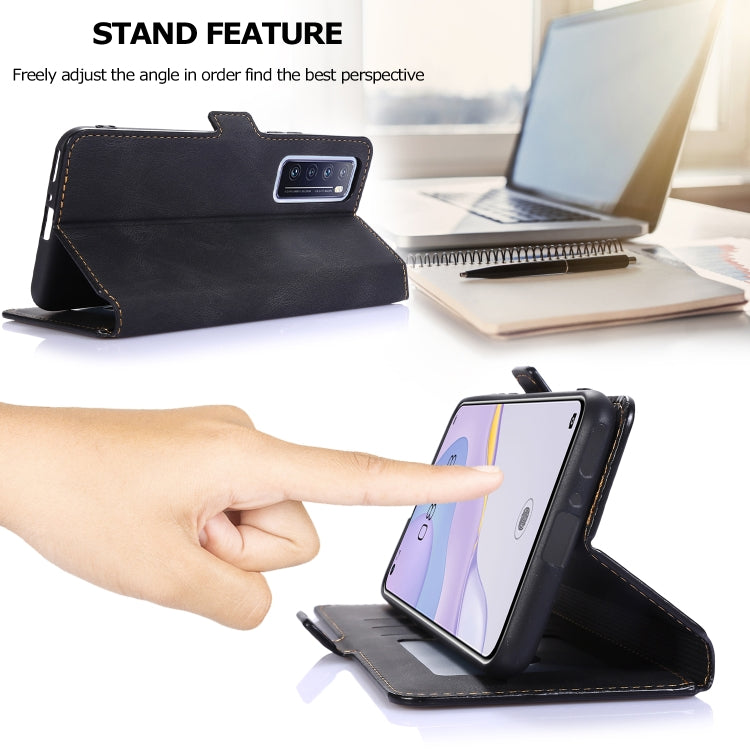 For Huawei nova 7 5G Retro Magnetic Closing Clasp Horizontal Flip Leather Case with Holder & Card Slots & Photo Frame & Wallet