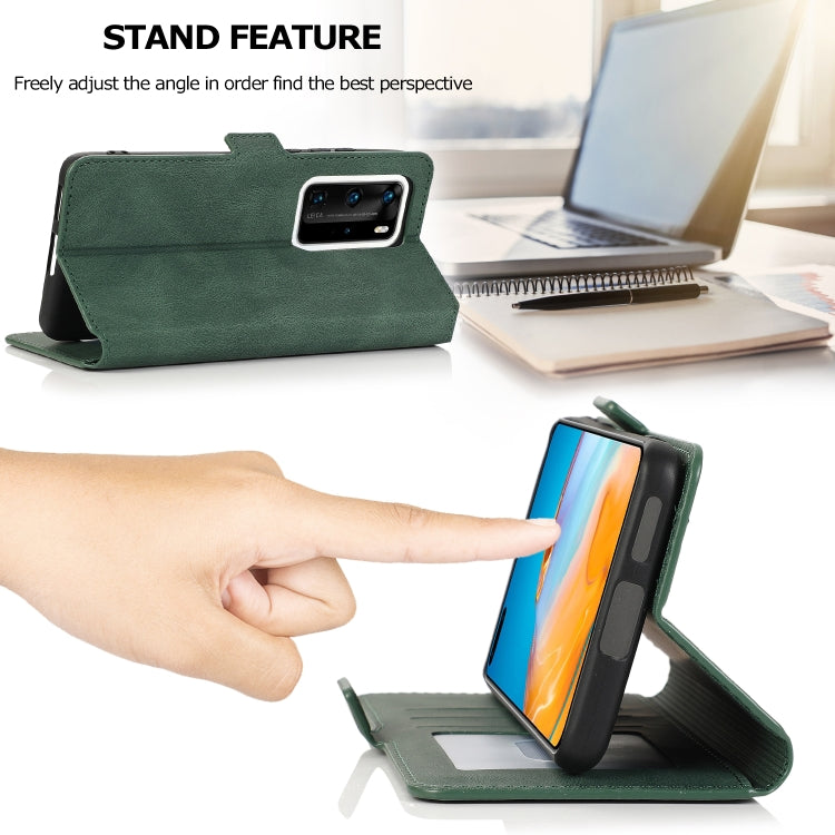 For Huawei P40 Pro+ Retro Magnetic Closing Clasp Horizontal Flip Leather Case with Holder & Card Slots & Photo Frame & Wallet