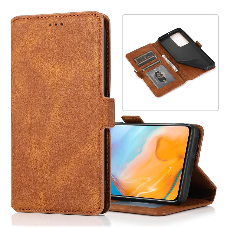 For Huawei P40 Pro+ Retro Magnetic Closing Clasp Horizontal Flip Leather Case with Holder & Card Slots & Photo Frame & Wallet