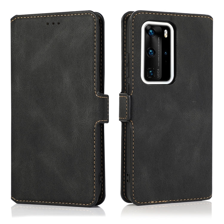 For Huawei P40 Pro+ Retro Magnetic Closing Clasp Horizontal Flip Leather Case with Holder & Card Slots & Photo Frame & Wallet