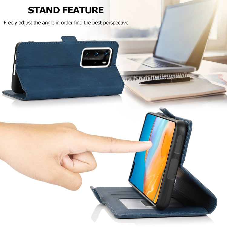 For Huawei P40 Pro+ Retro Magnetic Closing Clasp Horizontal Flip Leather Case with Holder & Card Slots & Photo Frame & Wallet