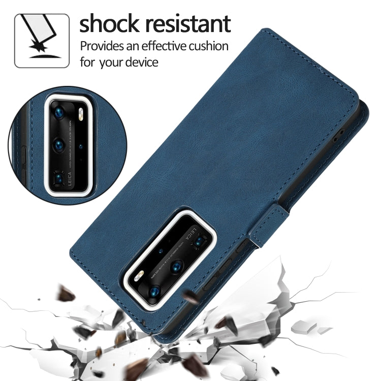 For Huawei P40 Pro+ Retro Magnetic Closing Clasp Horizontal Flip Leather Case with Holder & Card Slots & Photo Frame & Wallet