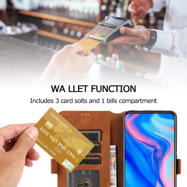 For Huawei Y9 Prime (2019) Retro Magnetic Closing Clasp Horizontal Flip Leather Case with Holder & Card Slots & Photo Frame & Wallet