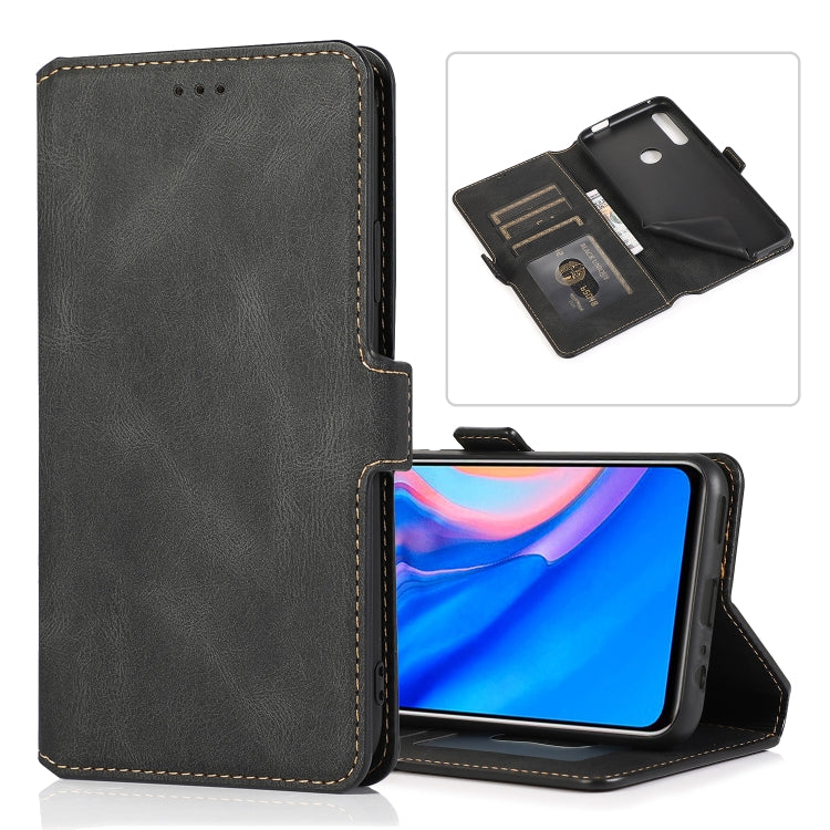 For Huawei Y9 Prime (2019) Retro Magnetic Closing Clasp Horizontal Flip Leather Case with Holder & Card Slots & Photo Frame & Wallet