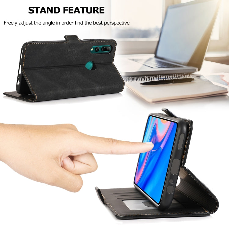 For Huawei Y9 Prime (2019) Retro Magnetic Closing Clasp Horizontal Flip Leather Case with Holder & Card Slots & Photo Frame & Wallet