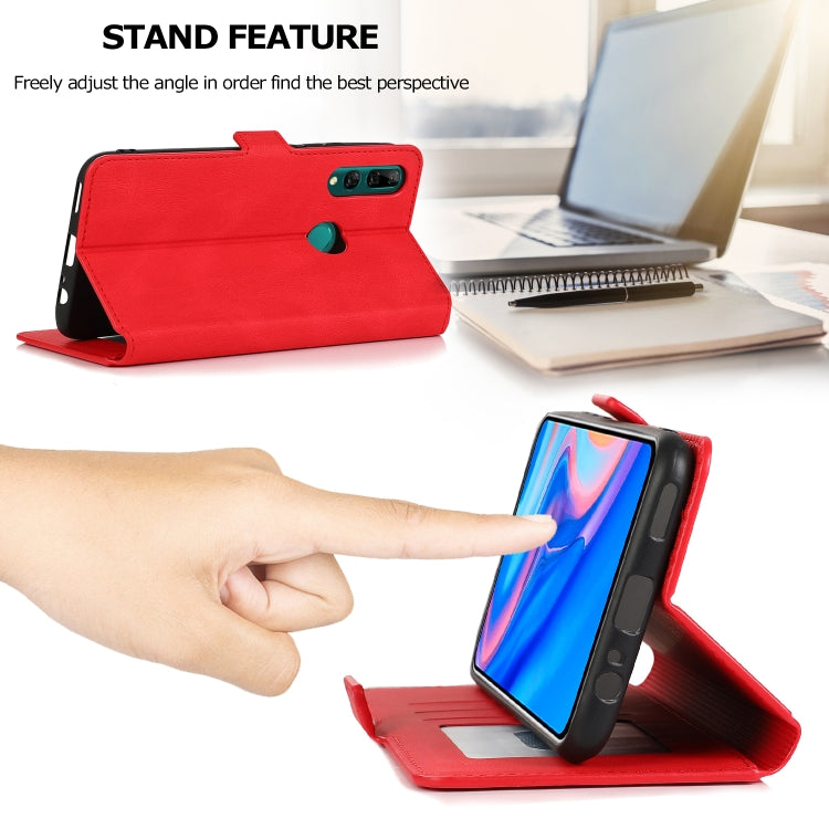 For Huawei Y9 Prime (2019) Retro Magnetic Closing Clasp Horizontal Flip Leather Case with Holder & Card Slots & Photo Frame & Wallet