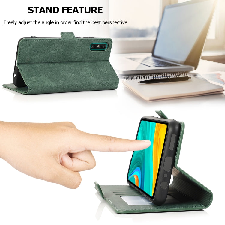 For Huawei Enjoy 10e Retro Magnetic Closing Clasp Horizontal Flip Leather Case with Holder & Card Slots & Photo Frame & Wallet