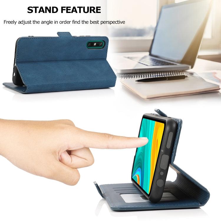 For Huawei Enjoy 10e Retro Magnetic Closing Clasp Horizontal Flip Leather Case with Holder & Card Slots & Photo Frame & Wallet