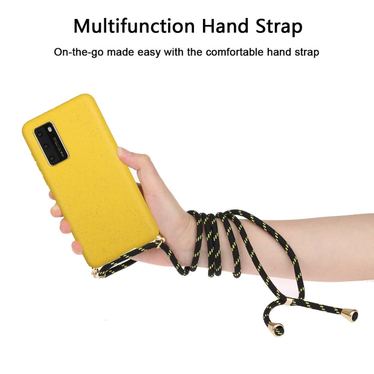 For Huawei P40 Wheat Straw Material + TPU Protective Case with Lanyard