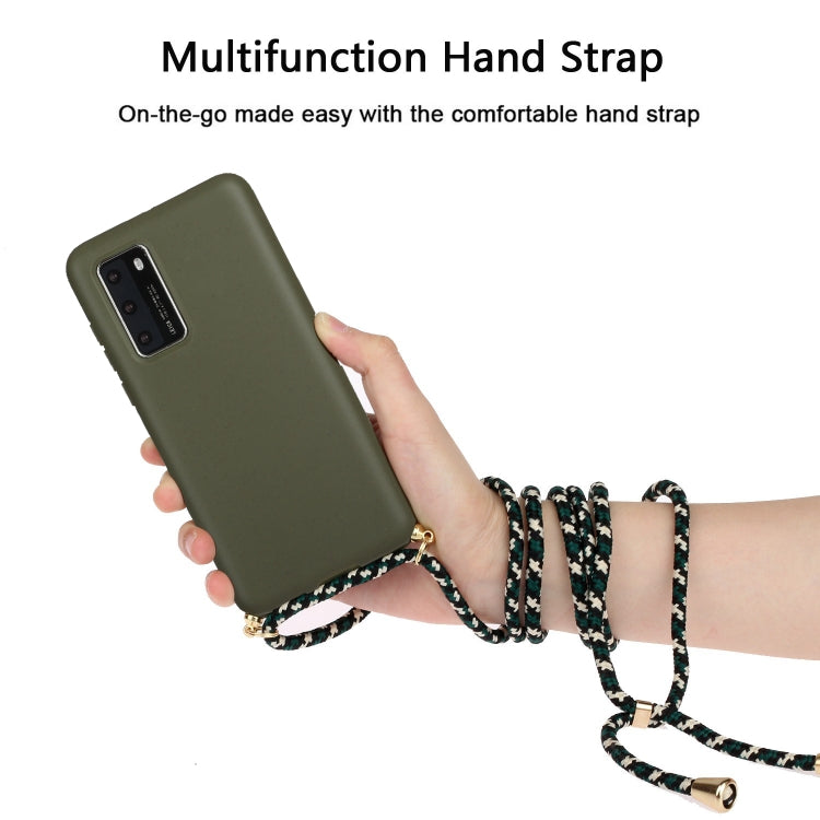 For Huawei P40 Wheat Straw Material + TPU Protective Case with Lanyard