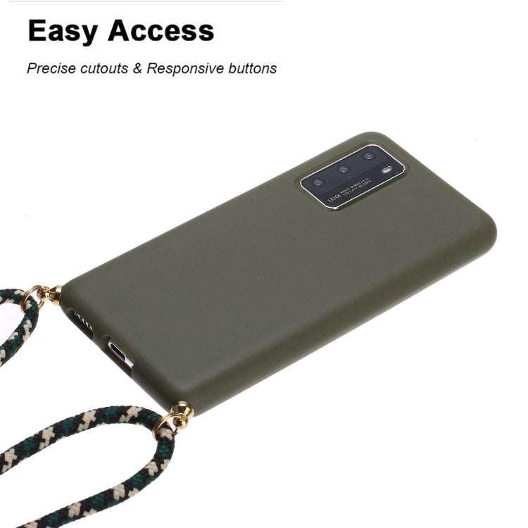 For Huawei P40 Wheat Straw Material + TPU Protective Case with Lanyard
