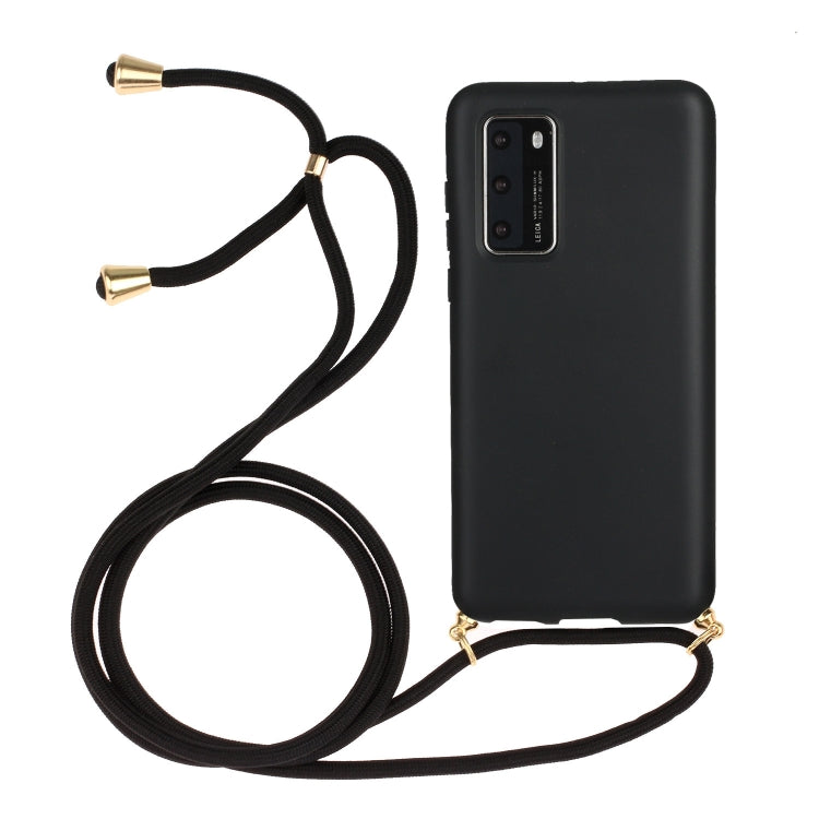 For Huawei P40 Wheat Straw Material + TPU Protective Case with Lanyard