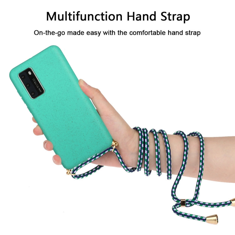 For Huawei P40 Wheat Straw Material + TPU Protective Case with Lanyard