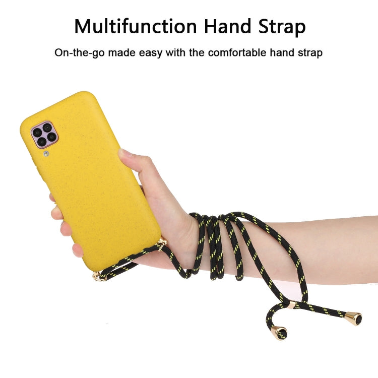 For Huawei P40 Lite Wheat Straw Material + TPU Protective Case with Lanyard