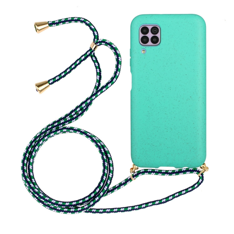 For Huawei P40 Lite Wheat Straw Material + TPU Protective Case with Lanyard