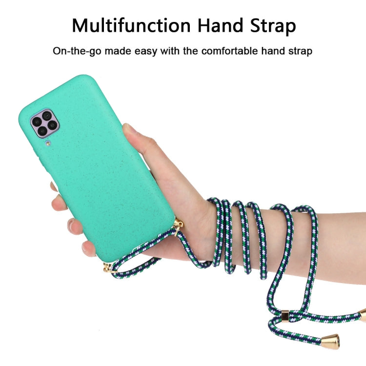 For Huawei P40 Lite Wheat Straw Material + TPU Protective Case with Lanyard
