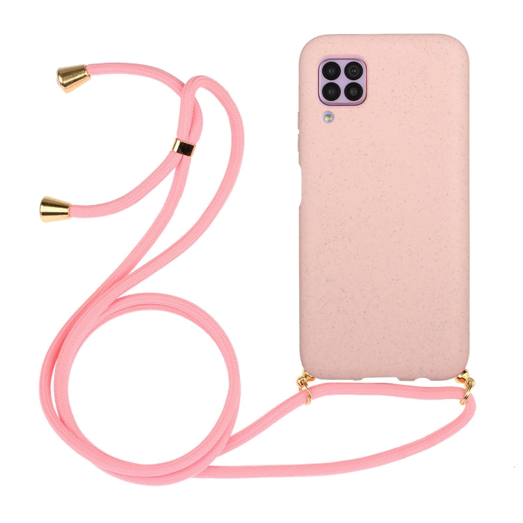 For Huawei P40 Lite Wheat Straw Material + TPU Protective Case with Lanyard
