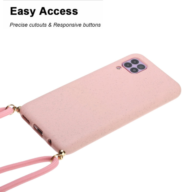For Huawei P40 Lite Wheat Straw Material + TPU Protective Case with Lanyard