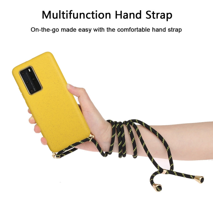 For Huawei P40 Pro Wheat Straw Material + TPU Protective Case with Lanyard