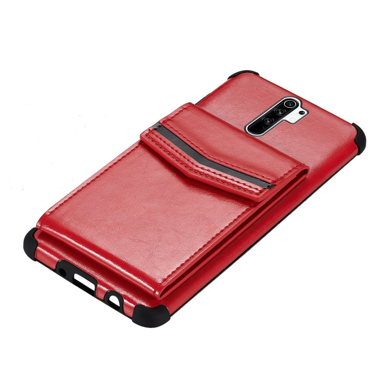 For Xiaomi Redmi 9 Flip Card Bag Copper Buckle TPU + PU Leather Back Cover Shockproof Case with Card Slots & Photo Frame