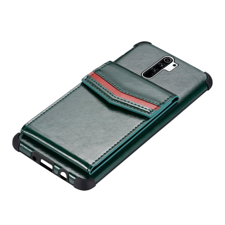 For Xiaomi Redmi 9 Flip Card Bag Copper Buckle TPU + PU Leather Back Cover Shockproof Case with Card Slots & Photo Frame