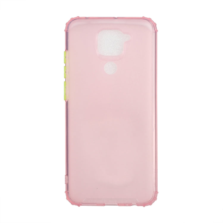 For Xiaomi Redmi Note 9 Color Button Translucent Frosted TPU Four-corner Airbag Shockproof Case
