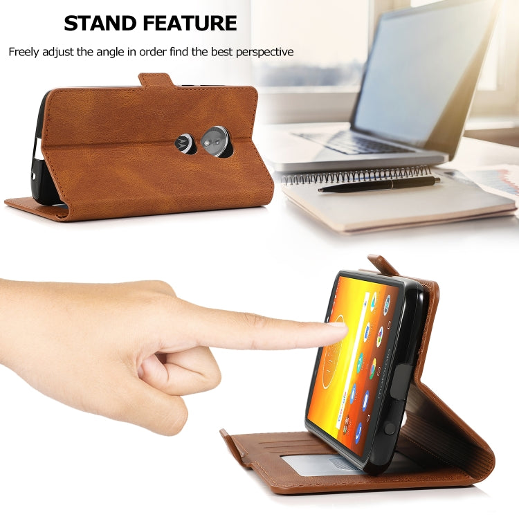 For Motorola Moto E5 Retro Magnetic Closing Clasp Horizontal Flip Leather Case with Holder & Card Slots & Photo Frame & Wallet