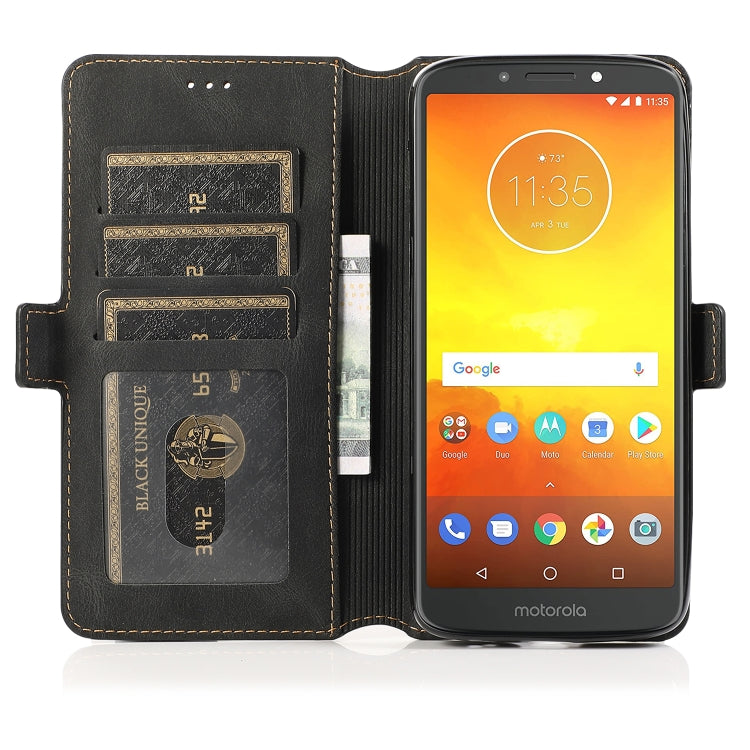 For Motorola Moto E5 Retro Magnetic Closing Clasp Horizontal Flip Leather Case with Holder & Card Slots & Photo Frame & Wallet