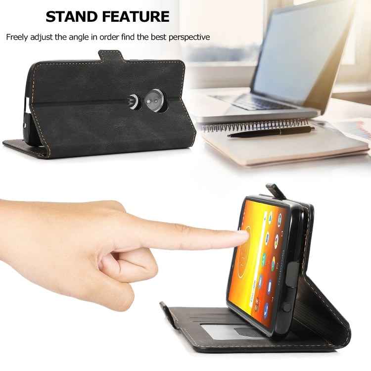 For Motorola Moto E5 Retro Magnetic Closing Clasp Horizontal Flip Leather Case with Holder & Card Slots & Photo Frame & Wallet