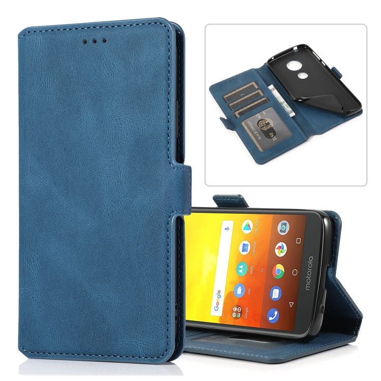 For Motorola Moto E5 Retro Magnetic Closing Clasp Horizontal Flip Leather Case with Holder & Card Slots & Photo Frame & Wallet