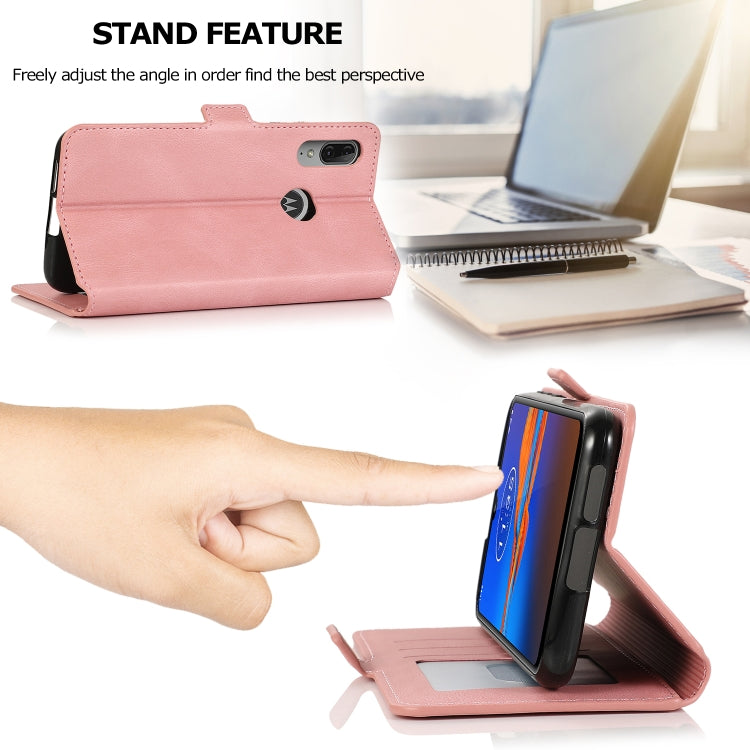 For Motorola Moto E6 Plus Retro Magnetic Closing Clasp Horizontal Flip Leather Case with Holder & Card Slots & Photo Frame & Wallet