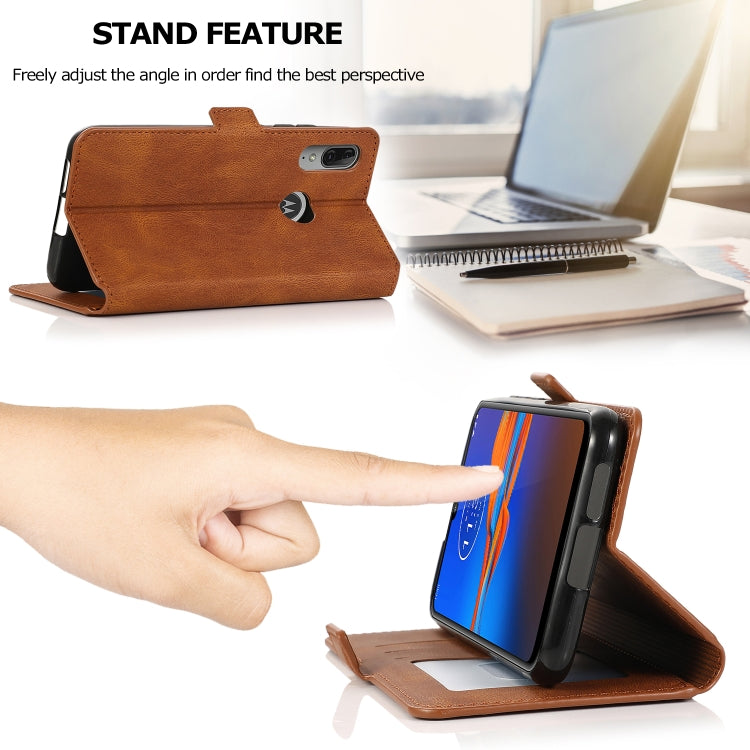 For Motorola Moto E6 Plus Retro Magnetic Closing Clasp Horizontal Flip Leather Case with Holder & Card Slots & Photo Frame & Wallet