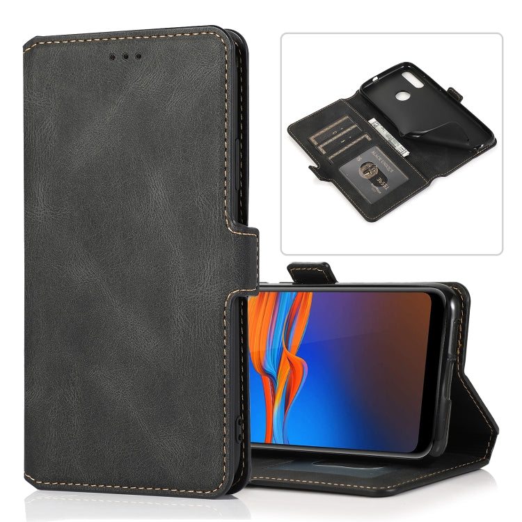 For Motorola Moto E6 Plus Retro Magnetic Closing Clasp Horizontal Flip Leather Case with Holder & Card Slots & Photo Frame & Wallet