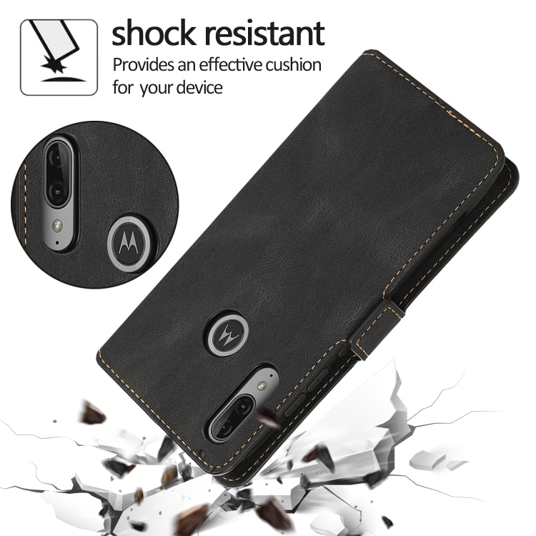 For Motorola Moto E6 Plus Retro Magnetic Closing Clasp Horizontal Flip Leather Case with Holder & Card Slots & Photo Frame & Wallet