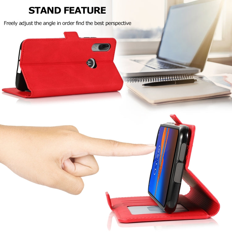 For Motorola Moto E6 Plus Retro Magnetic Closing Clasp Horizontal Flip Leather Case with Holder & Card Slots & Photo Frame & Wallet