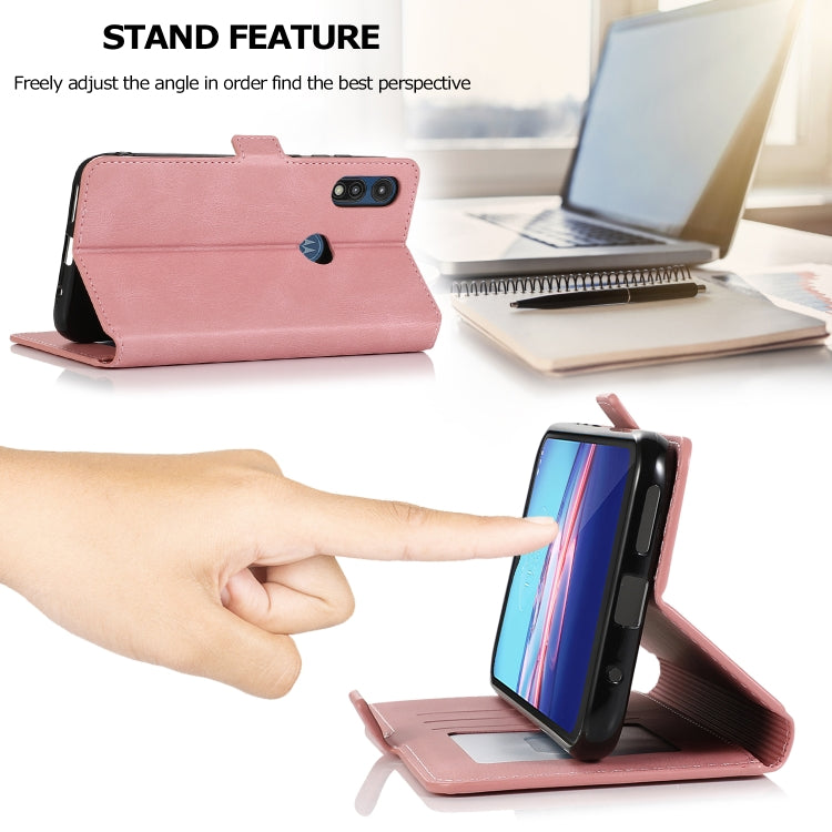 For Motorola Moto E7 Retro Magnetic Closing Clasp Horizontal Flip Leather Case with Holder & Card Slots & Photo Frame & Wallet