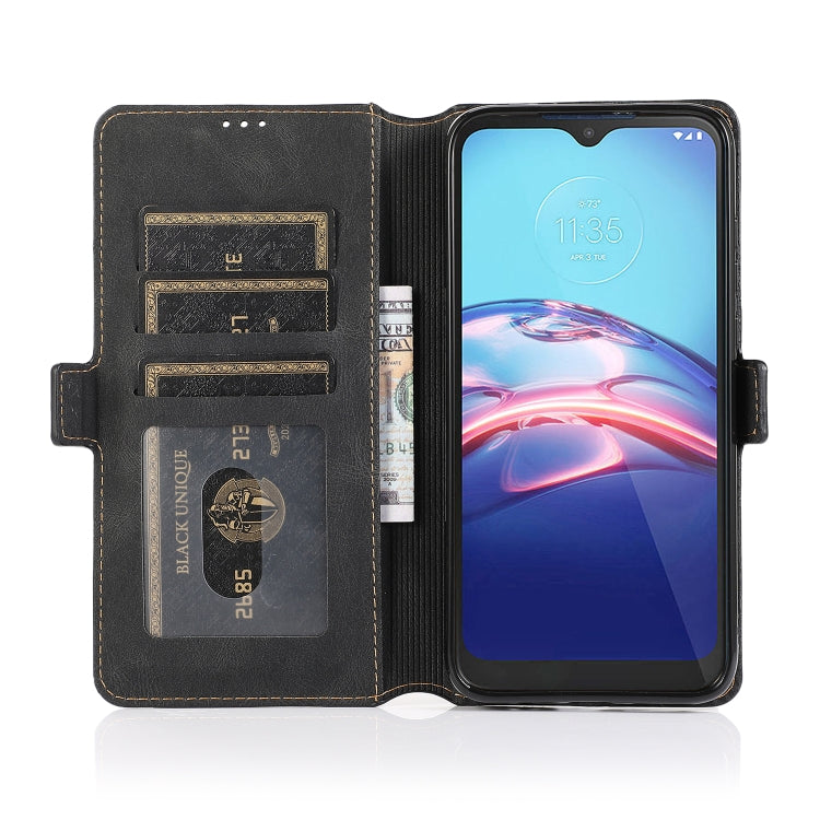 For Motorola Moto E7 Retro Magnetic Closing Clasp Horizontal Flip Leather Case with Holder & Card Slots & Photo Frame & Wallet