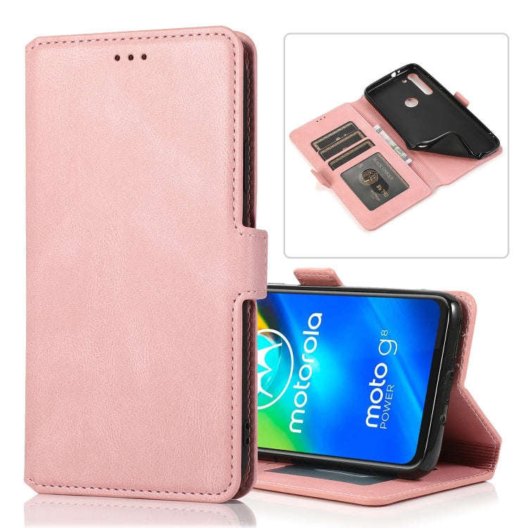 For Motorola Moto G8 Power Retro Magnetic Closing Clasp Horizontal Flip Leather Case with Holder & Card Slots & Photo Frame & Wallet