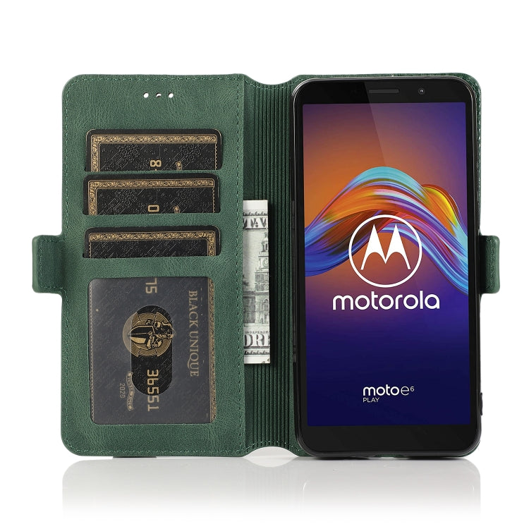 For Motorola Moto E6 Play Retro Magnetic Closing Clasp Horizontal Flip Leather Case with Holder & Card Slots & Photo Frame & Wallet