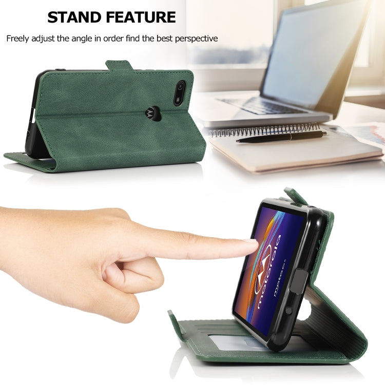 For Motorola Moto E6 Play Retro Magnetic Closing Clasp Horizontal Flip Leather Case with Holder & Card Slots & Photo Frame & Wallet
