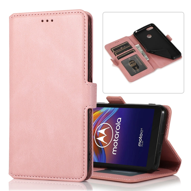 For Motorola Moto E6 Play Retro Magnetic Closing Clasp Horizontal Flip Leather Case with Holder & Card Slots & Photo Frame & Wallet
