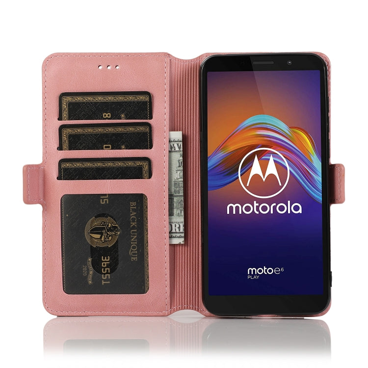 For Motorola Moto E6 Play Retro Magnetic Closing Clasp Horizontal Flip Leather Case with Holder & Card Slots & Photo Frame & Wallet