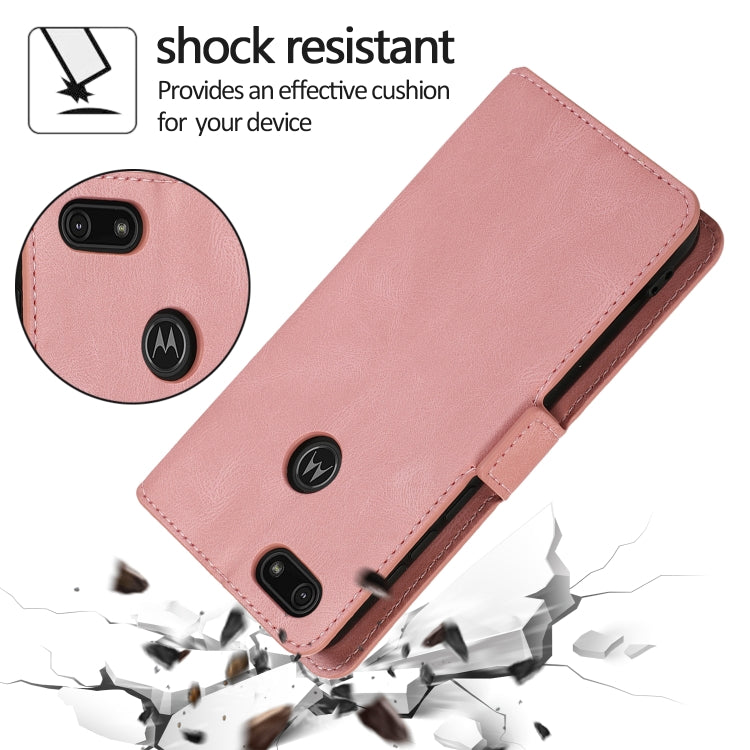 For Motorola Moto E6 Play Retro Magnetic Closing Clasp Horizontal Flip Leather Case with Holder & Card Slots & Photo Frame & Wallet