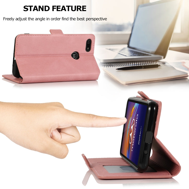 For Motorola Moto E6 Play Retro Magnetic Closing Clasp Horizontal Flip Leather Case with Holder & Card Slots & Photo Frame & Wallet
