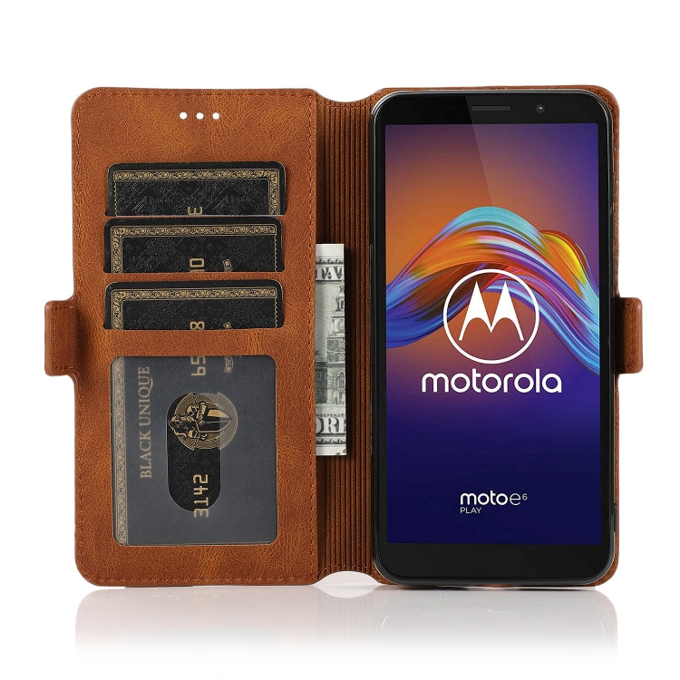 For Motorola Moto E6 Play Retro Magnetic Closing Clasp Horizontal Flip Leather Case with Holder & Card Slots & Photo Frame & Wallet