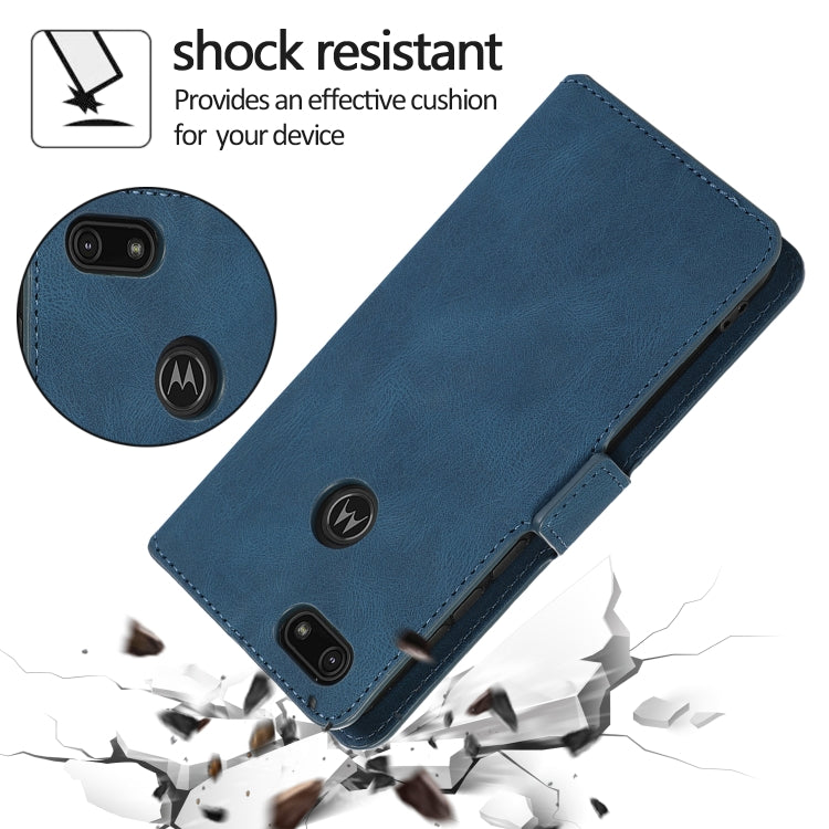 For Motorola Moto E6 Play Retro Magnetic Closing Clasp Horizontal Flip Leather Case with Holder & Card Slots & Photo Frame & Wallet