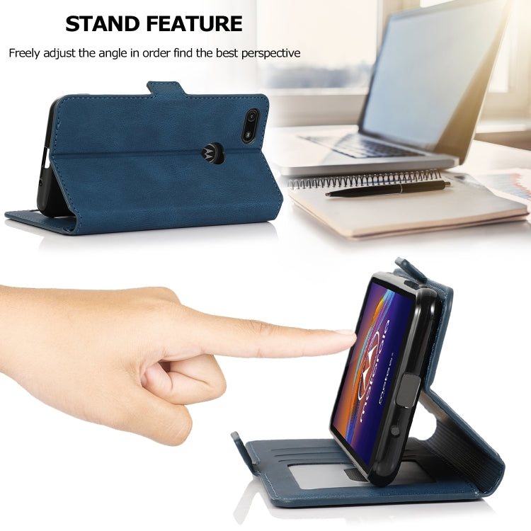 For Motorola Moto E6 Play Retro Magnetic Closing Clasp Horizontal Flip Leather Case with Holder & Card Slots & Photo Frame & Wallet
