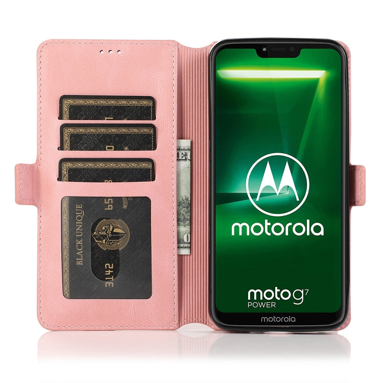 For Motorola Moto G7 Power(US Version) Retro Magnetic Closing Clasp Horizontal Flip Leather Case with Holder & Card Slots & Photo Frame & Wallet