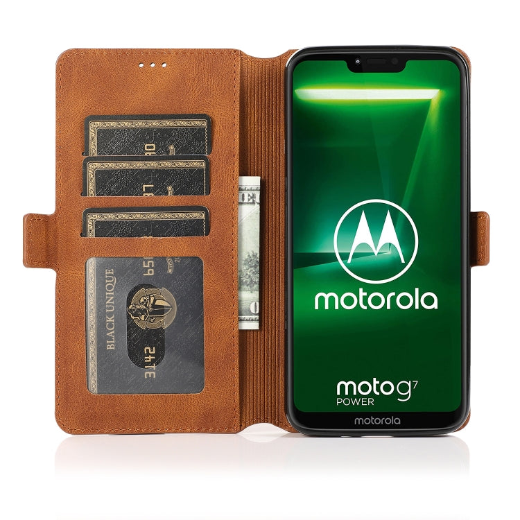 For Motorola Moto G7 Power(US Version) Retro Magnetic Closing Clasp Horizontal Flip Leather Case with Holder & Card Slots & Photo Frame & Wallet